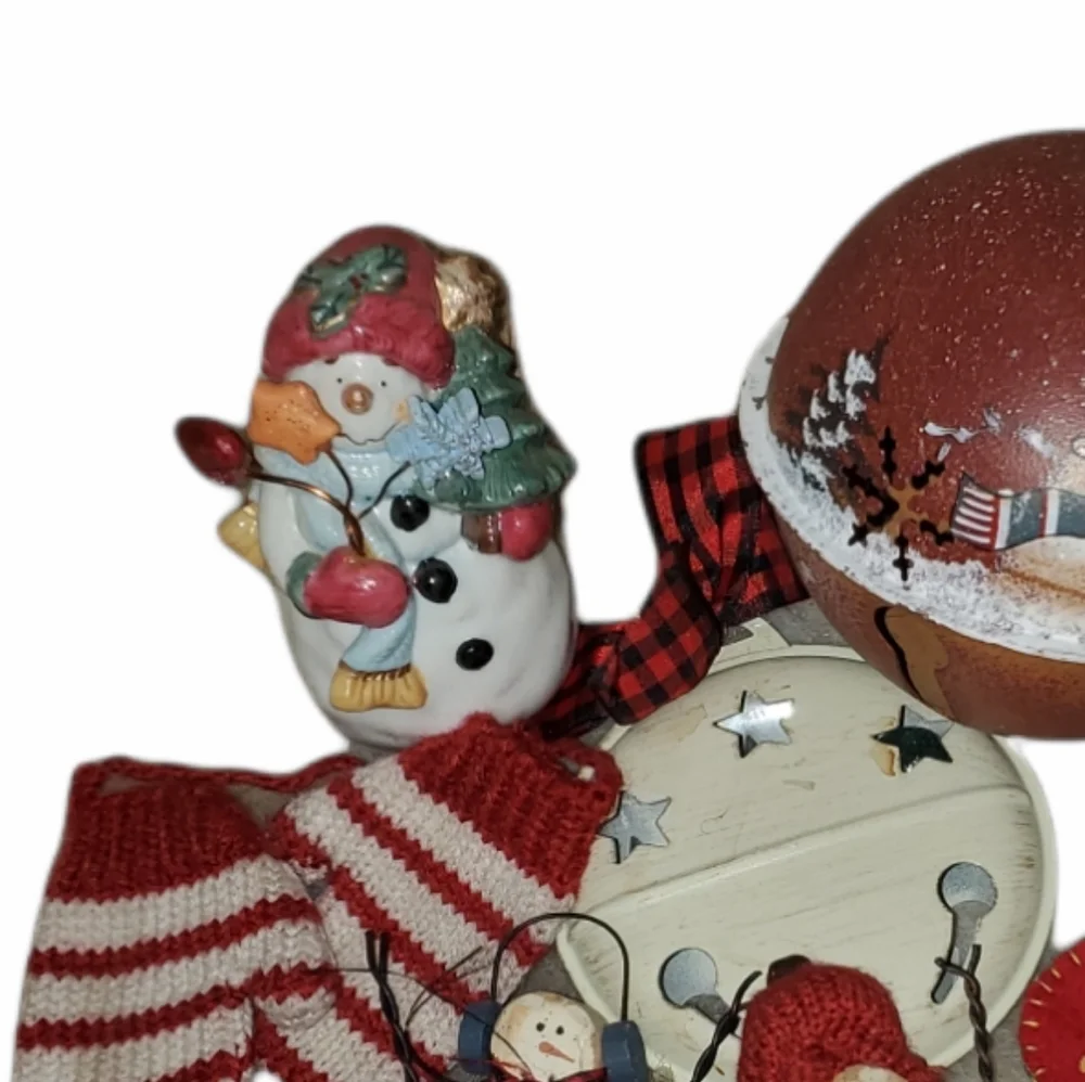 CHRISTMAS HOME COUNTRY DECOR Lot  Stockings Tree Decorations Bells Snowmen
